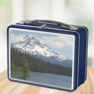 Snow Capped Mount Hood Scenic Landscape Metal Lunch Box
