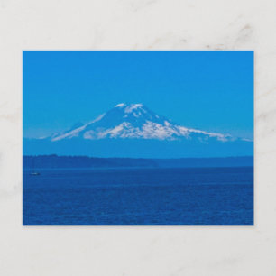 Snow-Capped Mountain Over Blue Water Postcard