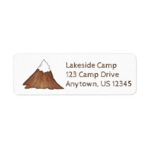 Snow Capped Mountain Peak Camping Hiking Nature Return Address Label
