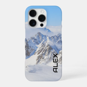 Snow-Capped Mountain Under Brilliant Blue Sky iPhone 16 Pro Case