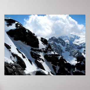 Snow capped mountains in the Swiss alps Poster