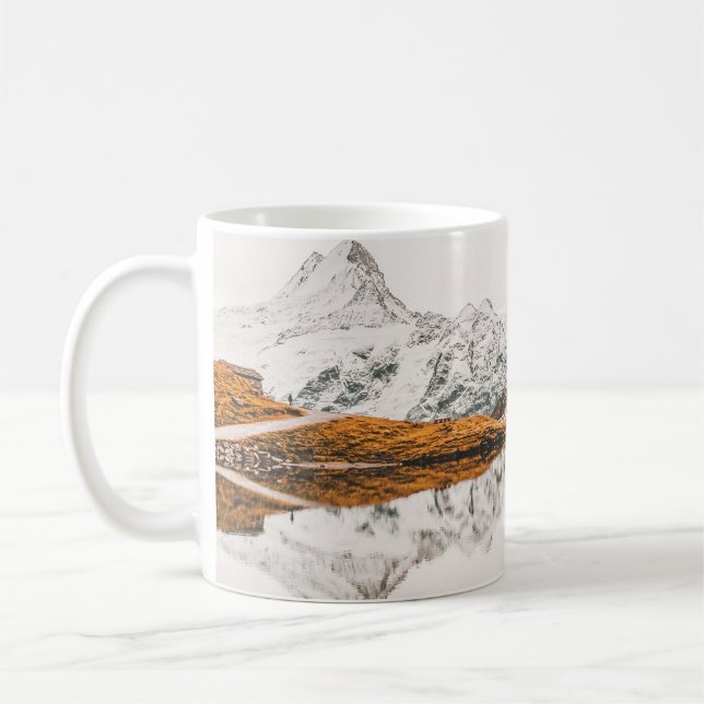 SNOW-CAPPED ROCKY MOUNTAIN UNDER CLOUDY SKY DURING COFFEE MUG (Left)