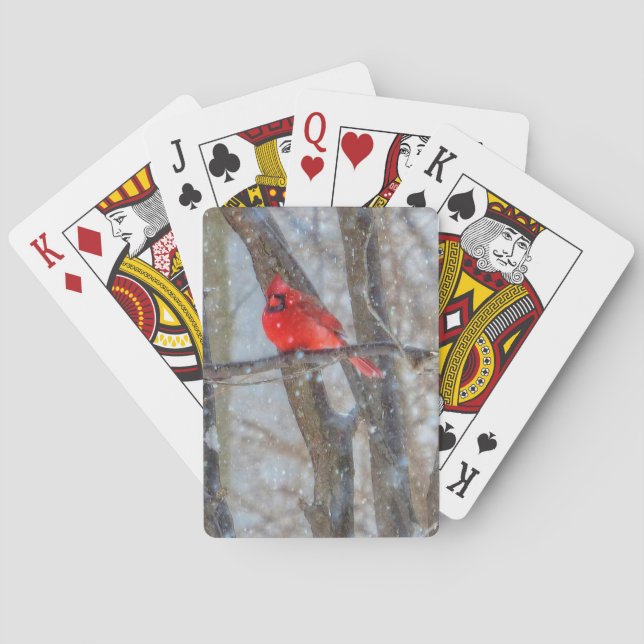 Snow Cardinal  Playing Cards (Back)