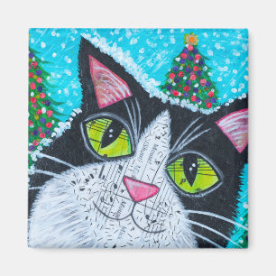 Snow Cat Magnet