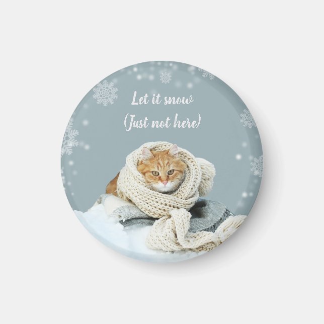 Snow Cat Magnet (Front)