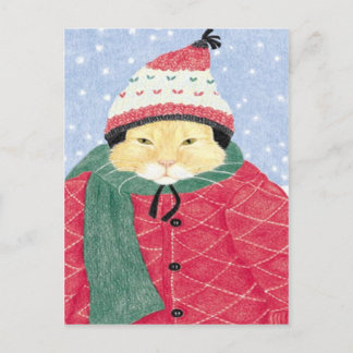 SNOW CAT POSTCARD