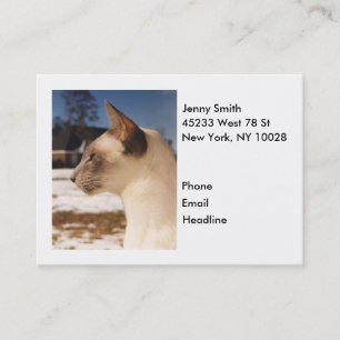 Snow Cat - Siamese Blue Point Profile Business Card
