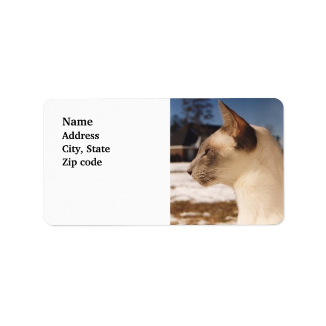 Snow Cat - Siamese Blue Point Profile Label (Front)