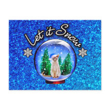 SNOW CAT XMAS Thank You/Greetings/INVITE - BLANK