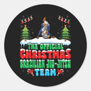Snow Christmas Brazilian jiu-jitsu Martial Arts Classic Round Sticker