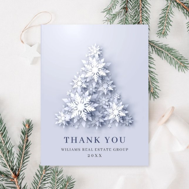 Snow Christmas Corporate Holiday Thank You Postcard (Creator Uploaded)