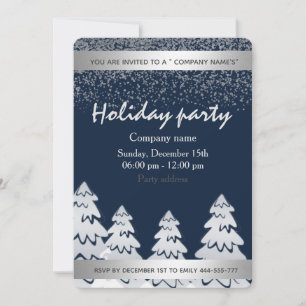 Snow Christmas tree  holiday party corporate Invitation