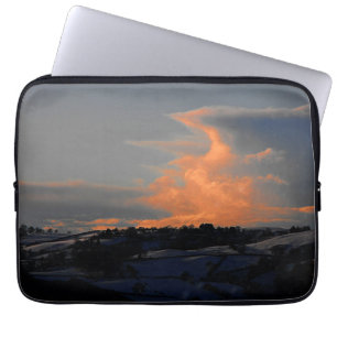 Snow Cloud over Newtown, Powys Laptop Sleeve