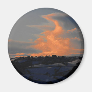 Snow Cloud over Newtown, Powys Magnet