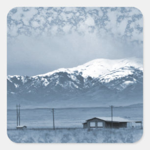 Snow coming in square sticker
