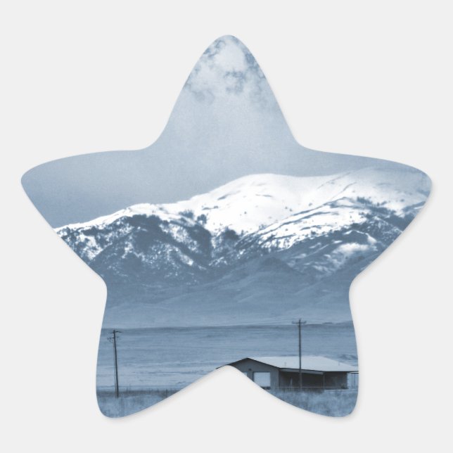 Snow coming in star sticker (Front)