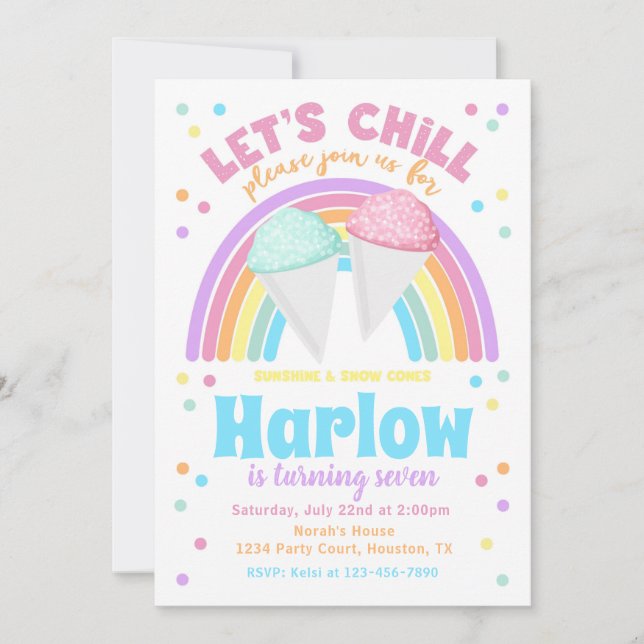 Snow Cone Birthday Invitation (Front)