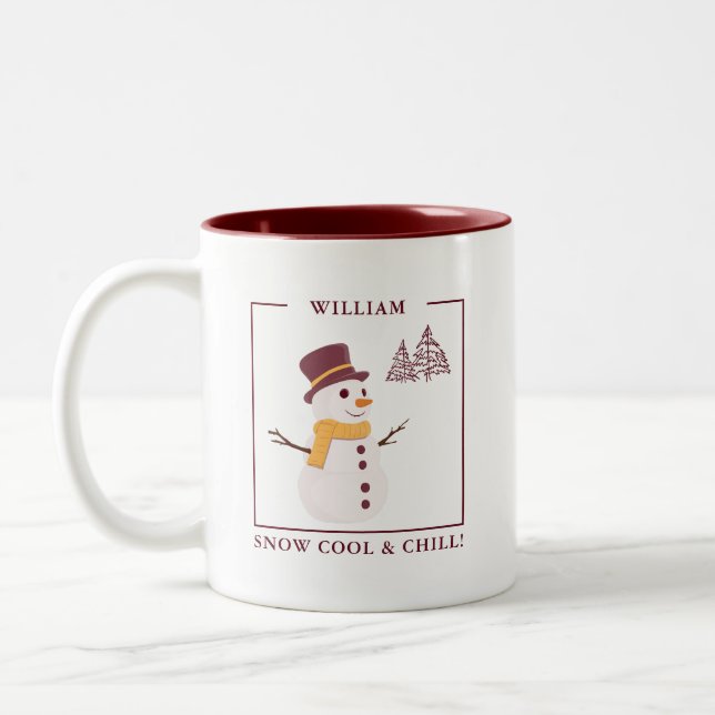 Snow Cool & Chill Custom Snowman Mug – Gift (Left)