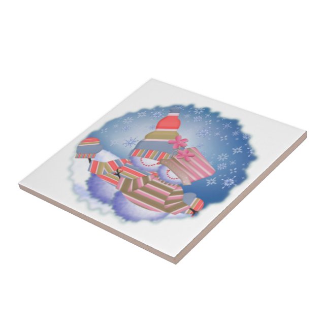 Snow Couple Ceramic Tile (Side)