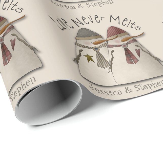 Snow Couple Customisable Wrapping Paper (Roll Corner)