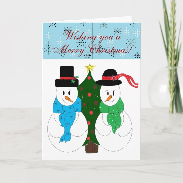 Snow Couple Holiday Card (Front)