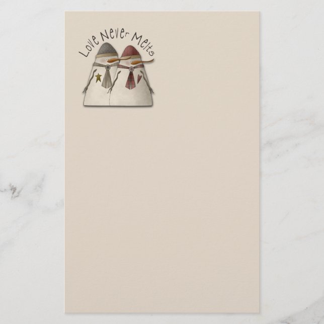 Snow Couple Stationery (Front)