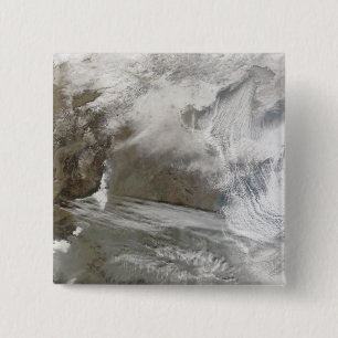 Snow cover encircles Bo Hai 15 Cm Square Badge