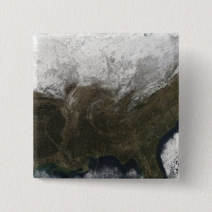 Snow cover over the United States 15 Cm Square Badge