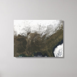 Snow cover over the United States Canvas Print