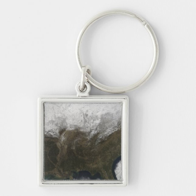Snow cover over the United States Key Ring (Front)