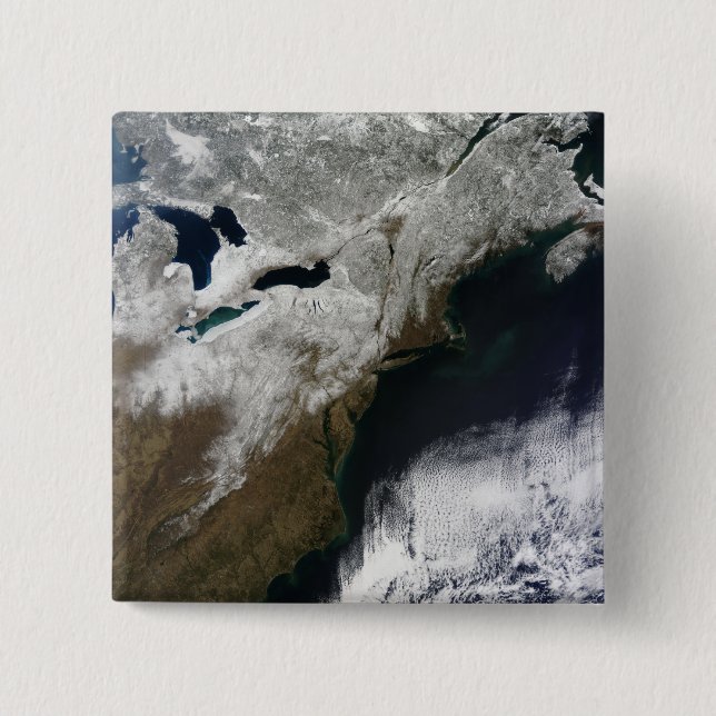 Snow cover stretching from Canada 15 Cm Square Badge (Front)