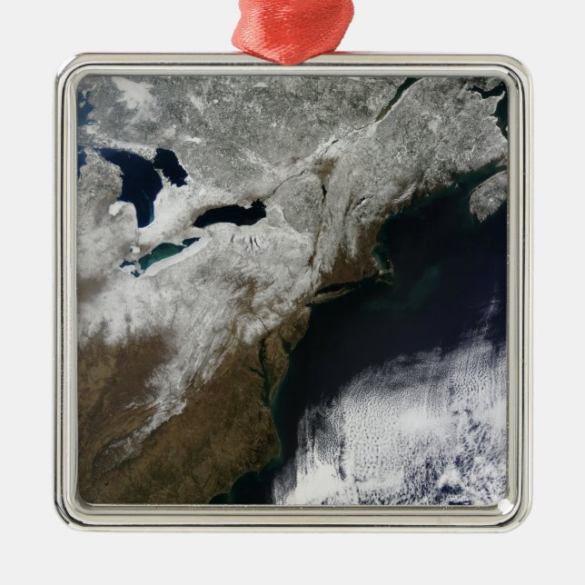 Snow cover stretching from Canada Metal Ornament (Front)