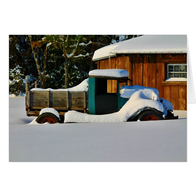Snow Covered Antique Truck (Front Horizontal)