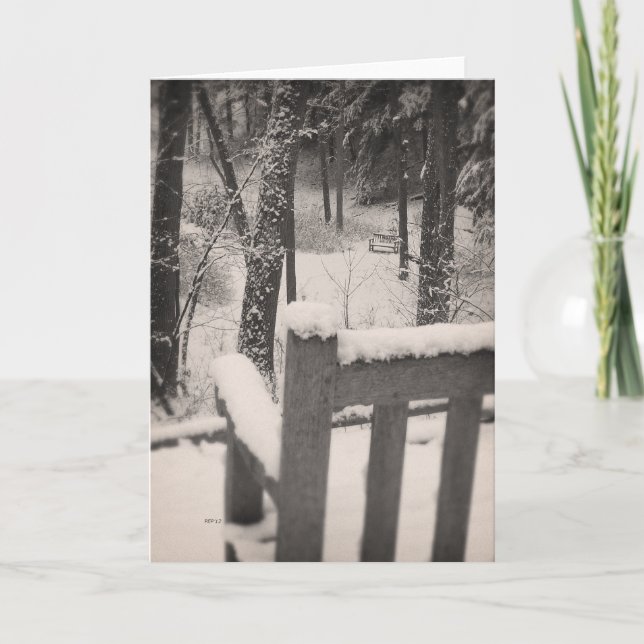 Snow Covered Benches Card (Front)