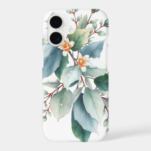 Snow-covered botanical arrangement