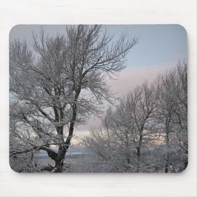 Snow Covered Branches Mouse Pad (Front)
