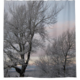 Snow Covered Branches Shower Curtain