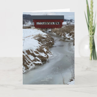 Snow Covered Bridge Christmas Card
