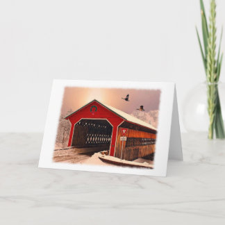 Snow Covered Bridge Greeting Card