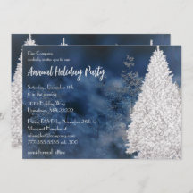 Snow Covered Christmas Holiday Party Invitation