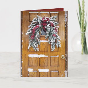 snow covered Christmas pine Holiday Card