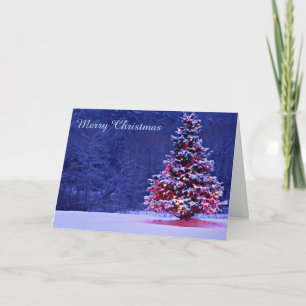 Snow Covered Christmas Tree Holiday Card