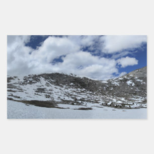 Snow Covered Donahue Pass - John Muir TraIl Rectangular Sticker