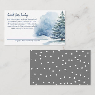 Snow Covered Evergreen Book for Baby Baby Shower Enclosure Card