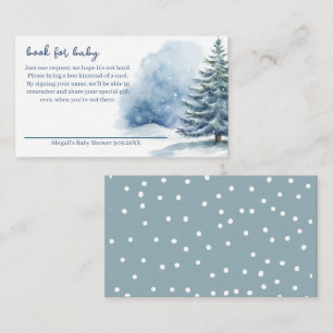 Snow Covered Evergreen Book for Baby Baby Shower Enclosure Card