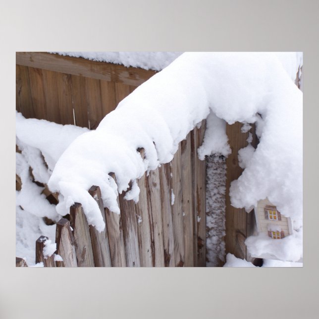 Snow Covered Fence Poster (Front)