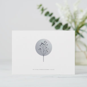 Snow covered flower wedding details card