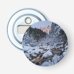Snow-covered Geisler Mountain Range Bottle Opener