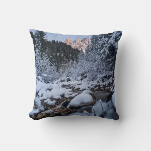 Snow-covered Geisler Mountain Range Cushion