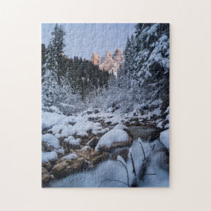 Snow-covered Geisler Mountain Range Jigsaw Puzzle
